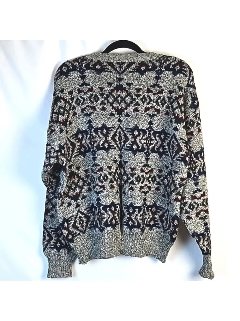 Nomadic Traders 100% Wool Knit Southwest Nordic Crew Neck Pullover Sweater